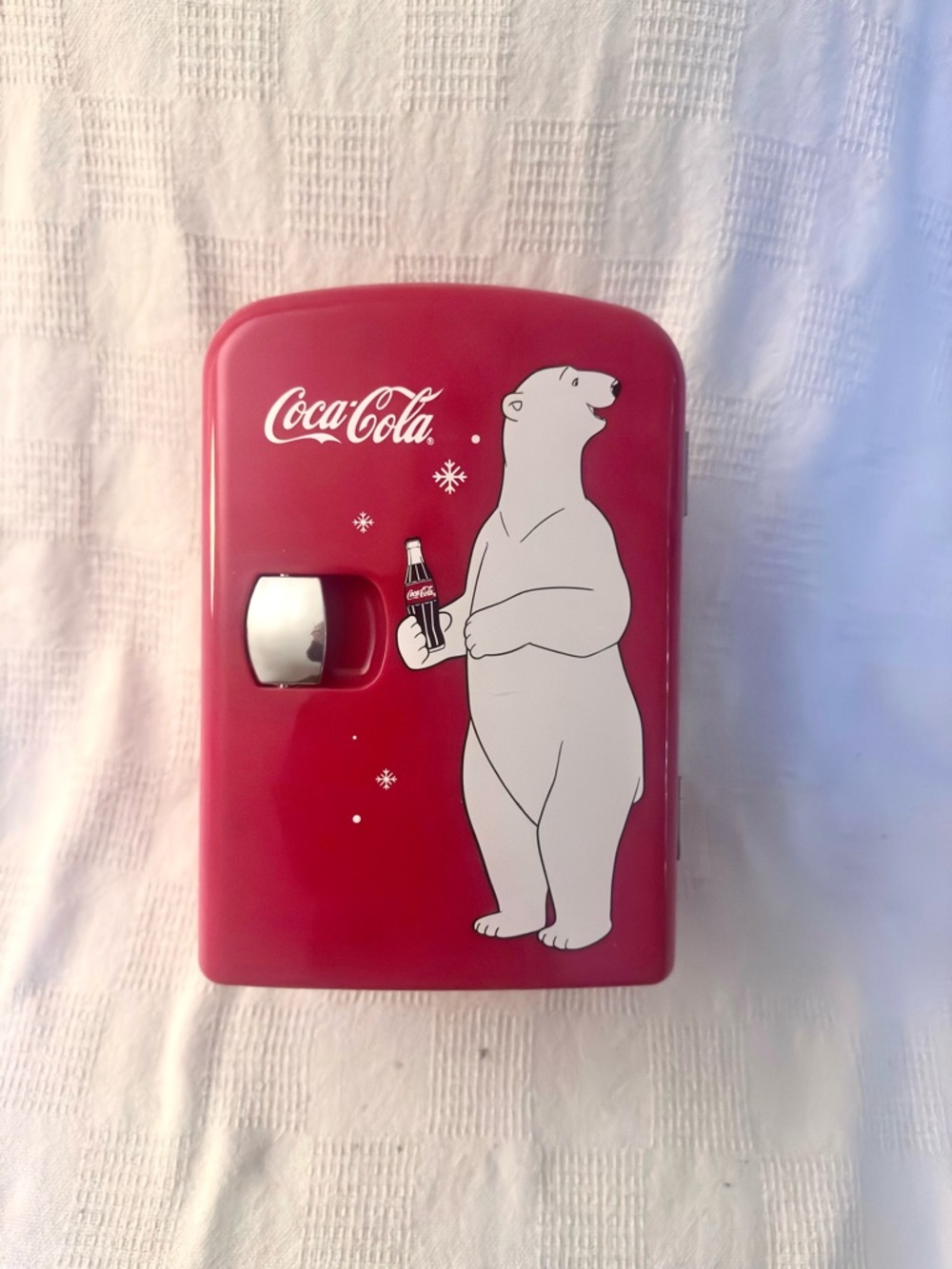 Coca-Cola Red Mini Cooler with White Polar Bear Art